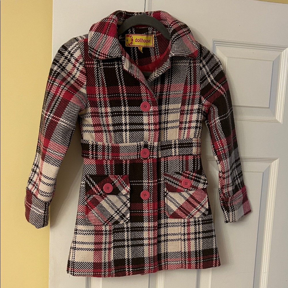 Dollhouse Black and Pink Plaid Coat